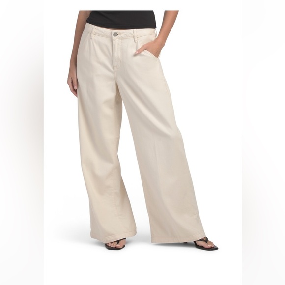 Hidden Ecru Wash Super Soft Extra Wide Leg Pants